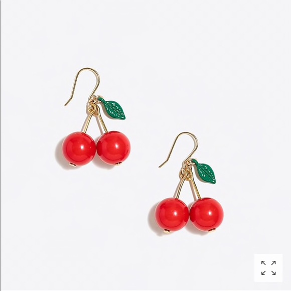 J. Crew Jewelry - J. Crew Red cherry theme dangle statement earrings
